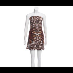 See by Chloé strapless tube patterned mini dress